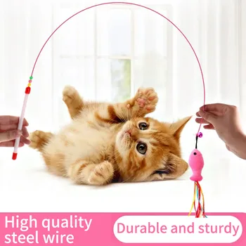 2023 nových hračiek pre Mačky Produkty Pet mačka palice oceľový drôt perie mačka love rýb hračiek pre mačky cat hračky, interaktívne artefakty mačka dodávky