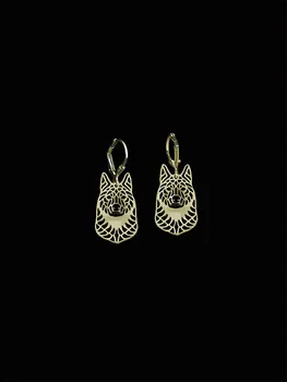 Moderný nórsky Elkhound drop zlaté náušnice striebro pozlátené náušnice ženy módne šperky z indie svadobné earing