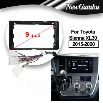 NewGambu 9 Palcový autorádio vhodné Pre Toyota Sienna XL30 2015-2020 Kábel Rám GPS Mp5 ABS PC Plastu Fascia Tabuli Rovine Rámu