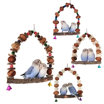 Papagáj Apple Drevená Hojdačka Vták Žuvanie Farebné Guľôčky Ratan Loptu Hračky Xuanfeng Pivónia Drevené Mango Žuvanie Dodávky