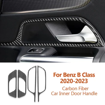 Pre Mercedes Benz B Trieda GLB 2020-2023 Uhlíkových Vlákien Auto Vnútorné kľučky Rám Dekoratívne Samolepky Interiéru Auto Príslušenstvo