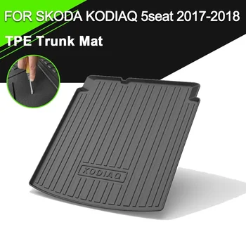 Pre Škoda Kodiaq 5 Miestna 2017-2018 Auto Vzadu Kryt batožinového priestoru Mat TPE Nepremokavé protišmykovým Gumovým Cargo Líniové Príslušenstvo