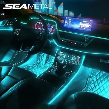 RGB Interiéru Vozidla Optické Akryl Pásy 12V Auto Okolitého Svetla APP Zvuk Kontrolu