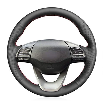 Ručne šité Čiernom koženom Volante Vozidla Kryt pre Hyundai Kona 2017 2018 2019 2020 2021 2022 2023