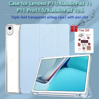 S Ceruzkou Držiteľ Prípade Lenovo P11 Xiaoxin Pad J606 Pro11.5 J706 Kryt pre M10 Plus(3. Gen) Xiaoxin Pad 10.6 Smart Case