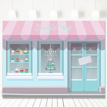 Vlastné Cupcake Sladké Shoppe Candy Shop francúzsky Cukrár, Pekáreň pozadí Počítača tlač deti deti pozadie