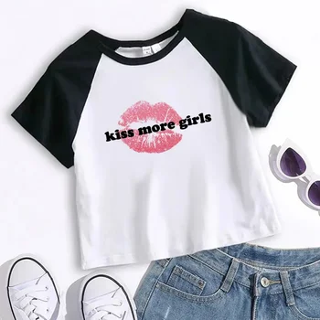Y2k List Vytlačený Plodín Topy E-Dievča Streetwear Ženy T-Shirt O-Krku Sexy Baby Tees 2000s kórejský Módne Vintage Estetické Čaj